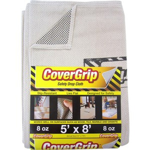 CoverGrip 005808 5' x 8' 8oz Non-Slip Safety Drop Cloth-1PK LANC-209573