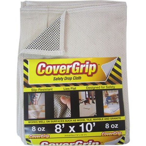 CoverGrip 081008 8' x 10' 8oz Non-Slip Safety Drop Cloth-1PK LANC-209574