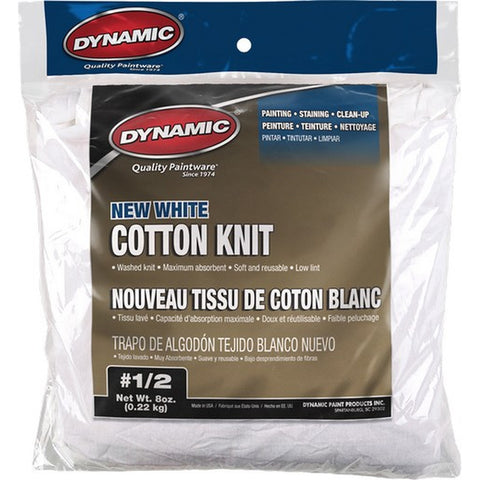 Dynamic 99774 #1/2 8 oz. Bag New White Cotton Knit Wiping Cloth-1PK LANC-210233