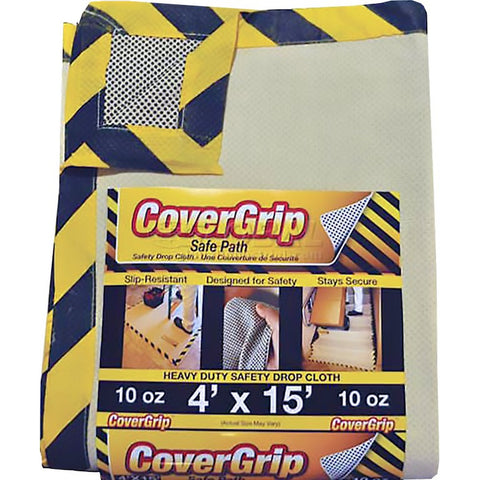 CoverGrip 041510 4' x 15' 10oz Non-Slip Safe Path Drop Cloth-1PK LANC-211042
