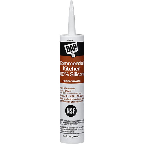 DAP 08656 9.8oz White Commercial Kitchen 100% Silicone - Food Grade 12/pk LANC-211564