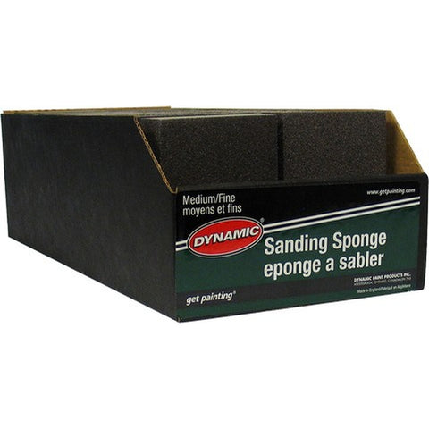 Dynamic AG002600 Medium/Fine Sanding Sponge Display Box w/UPC (24pk)