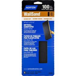 Norton 02534 4-3/16 x 11 100D WallSand Paper Cut Sheets (5pk) LANC-21506