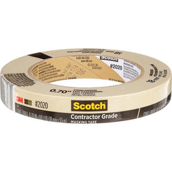 3M 2020-18A .70 x 60.1yd (18mm) Scotch Contractor Grade Masking Tape-1PK