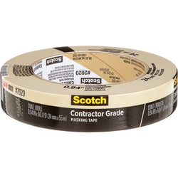 3M 2020-24A .94 x 60.1yd (24mm) Scotch Contractor Grade Masking Tape-1PK