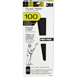 3M 10204-A 4.1875 x 11.25 M-127 (100D Grit) Drywall Sanding Sheets (100/pk) LANC-21640