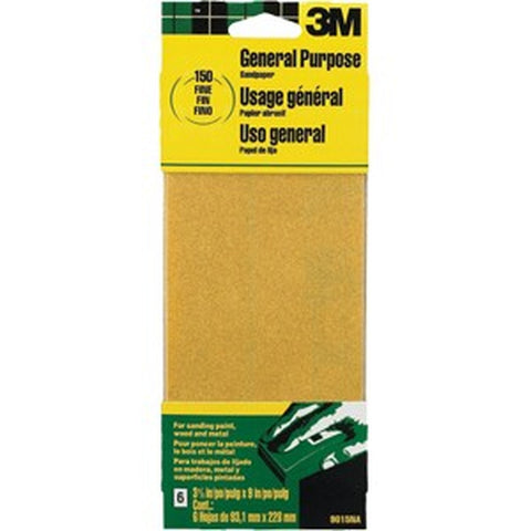3M 9015NA-CC 3-2/3 x 9 Fine General Purpose Sanding Sheets (6pk) LANC-21645
