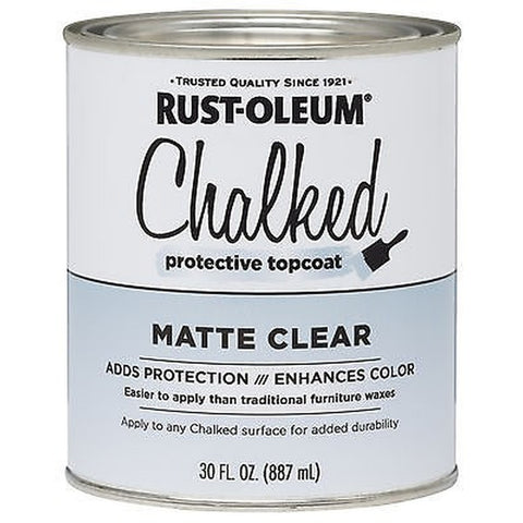 Rust-Oleum 287722 qt Clear Matte Protective Topcoat For Chalked Paint-1PK LANC-221201