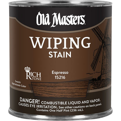 Old Masters 15216 1/2pt Espresso Wiping Stain 250 VOC-1PK LANC-221931