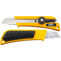 OLFA L-2 18mm 8-pt Classic Rubber Grip Inset Ratchet-Lock Heavy-Duty Snap-Off Utility Knife-1PK LANC-24513