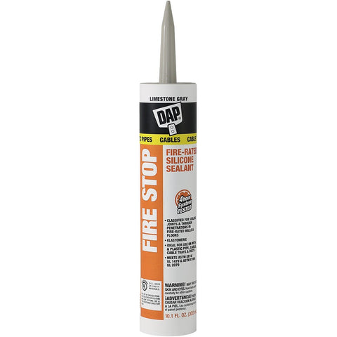 DAP 18806 10.1oz Limestone Gray Firestop Fire-Rated Silicone Sealant 12/pk LANC-25049