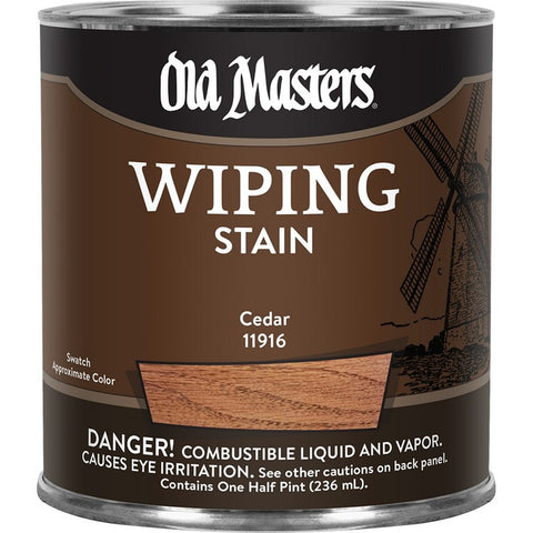 Old Masters 11916 1/2pt Cedar Wiping Stain 240 VOC-1PK LANC-26419