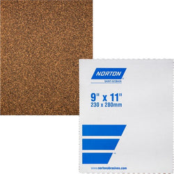 Norton 00153 9 x 11 P50D Adalox Open Coat Paper Sheets Bulk - UPC (50/pk) LANC-28003