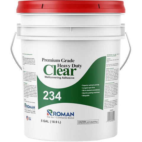 Roman 234 5gal Clear Heavy Duty Premium Grade Wallpaper Adhesive-1PK LANC-28930