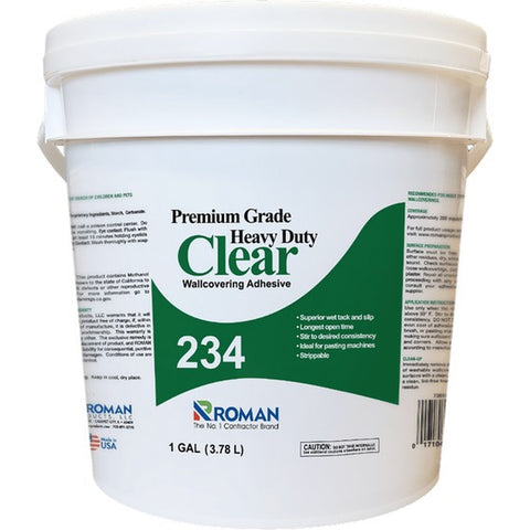 Roman 234 1gal Clear Heavy Duty Premium Grade Wallpaper Adhesive (Old Dynamite 7234-3-20)-1PK LANC-28932