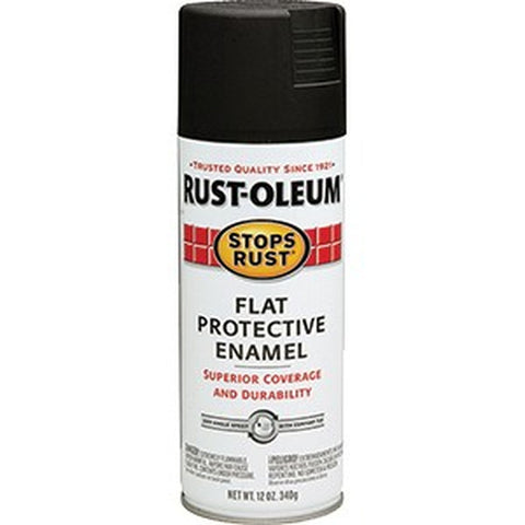 Rust-Oleum 7776830 12oz Flat Black Stops Rust Spray Paint-1PK LANC-29238
