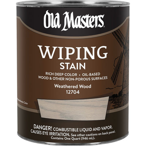 Old Masters 12704 qt Weathered Wood Wiping Stain-1PK LANC-292672