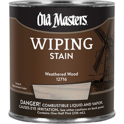 Old Masters 12716 1/2pt Weathered Wood Wiping Stain-1PK LANC-292682