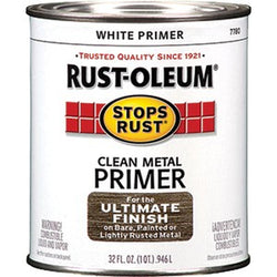 Rust-Oleum 7780502 qt White Clean Metal Primer Stops Rust Paint-1PK