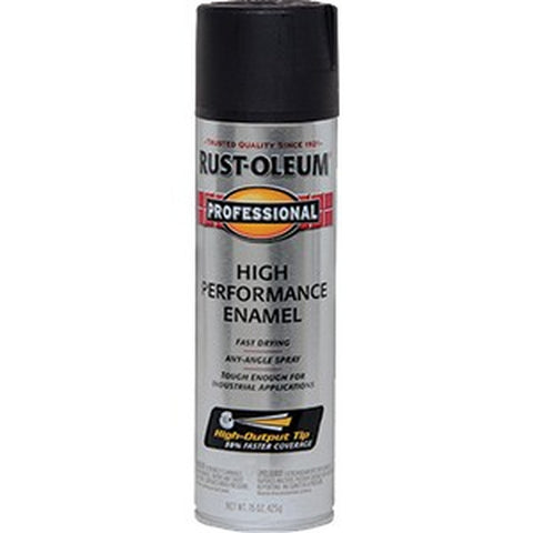 Rust-Oleum 7578838 15oz Flat Black Professional High Performance Spray Paint Enamel-1PK LANC-29287