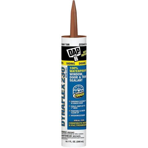 DAP 18412 10.1oz Cedar Tan Dynaflex 230 Premium Elastomeric Sealant-12PK LANC-30341