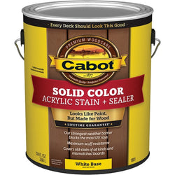 Cabot 1801 1gal White-Base Solid Color Decking Acrylic Stain-1PK