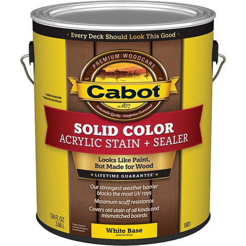 Cabot 1801 1gal White-Base Solid Color Decking Acrylic Stain-1PK