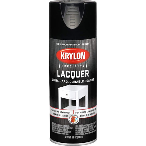 Krylon K07030777 12oz Lacquer Gloss Black Spray-1PK LANC-31686
