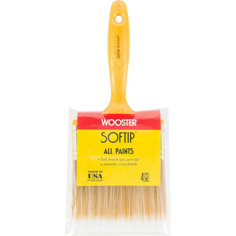 Wooster Q3108 4 Softip Nylon Flat Wall/Trim Paint Brush-1PK