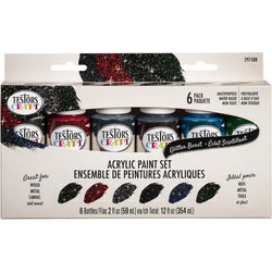 Testors Craft 297588 6pc Acrylic Paint Set - Glitter Burst-1PK LANC-322757