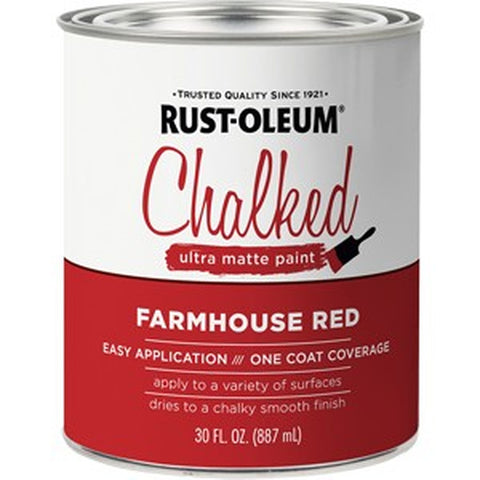 Rust-Oleum 329211 qt Farmhouse Red Chalked Paint-1PK LANC-328571