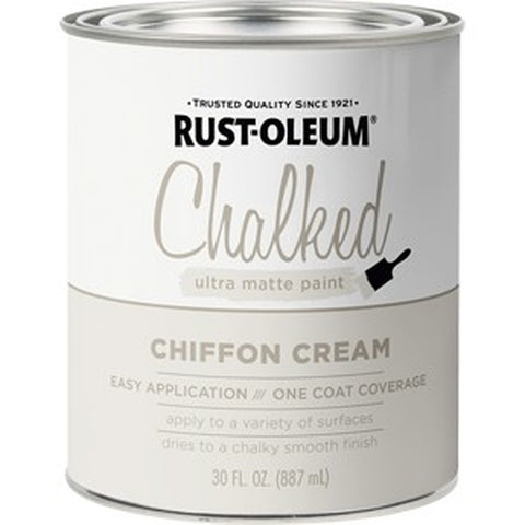 Rust-Oleum 329598 qt Chiffon Cream Chalked Paint-1PK LANC-328576