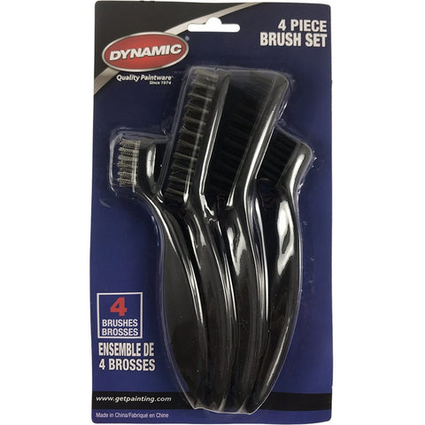 Dynamic DYN11021 4pc Mini Wire Brush Set (2-Nylon & 2-Stainless Steel)-1PK LANC-357390