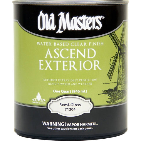Old Masters 71204 qt Semi Gloss Ascend Ext Water Based Clear Finish-1PK LANC-361780