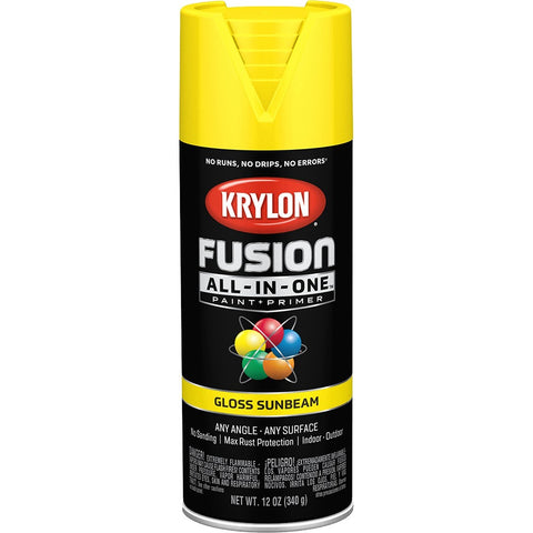 Krylon K02725007 12oz Gloss Sunbeam Fusion All-In-One Spray Paint-1PK LANC-362370