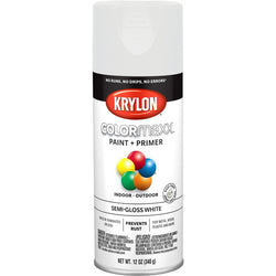 Krylon K05580007 12oz Semi Gloss White COLORmaxx Spray Paint-1PK LANC-362403