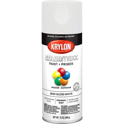 Krylon K05580007 12oz Semi Gloss White COLORmaxx Spray Paint-1PK LANC-362403