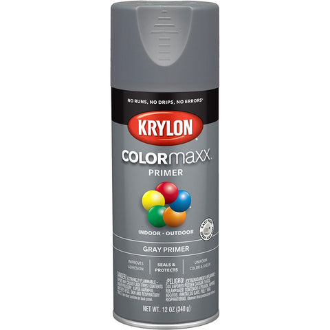 Krylon K05582007 12oz Gray Primer COLORmaxx Spray Paint-1PK