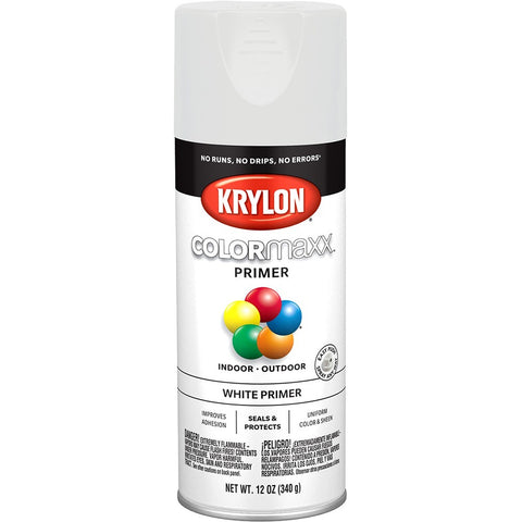 Krylon K05584007 12oz White Primer COLORmaxx Spray Paint-1PK