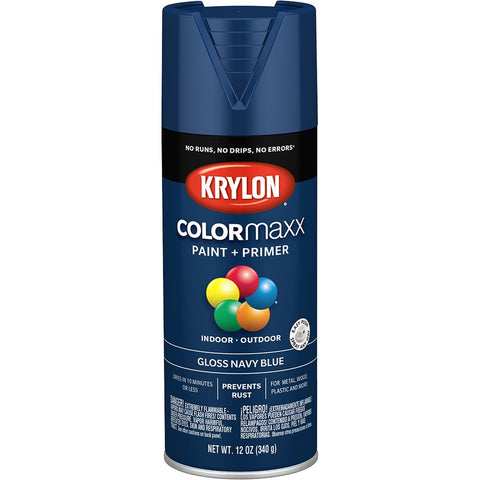 Krylon K05529007 12oz Gloss Navy Blue COLORmaxx Spray Paint-1PK LANC-362465