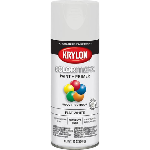 Krylon K05548007 12oz Flat White COLORmaxx Spray Paint-1PK LANC-362478