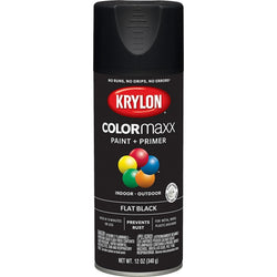Krylon K05546007 12oz Flat Black COLORmaxx Spray Paint-1PK LANC-362481