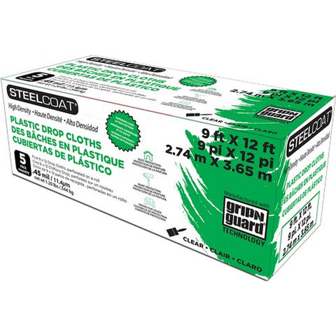Petoskey FG-P9934-71 Steelcoat 9' X 12' .45mil Perforated On-A-Roll Drop Cloth (5pk) LANC-362524