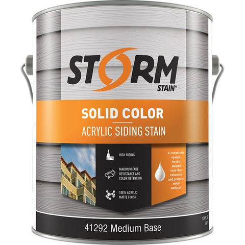 Storm 41292-1 1gal Solid Color Acrylic Siding Stain Medium Base 250 VOC-1PK LANC-366049
