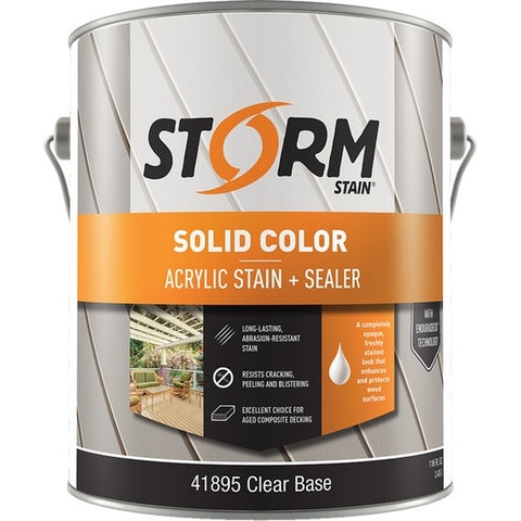Storm 41895-1 1gal Solid Color Acrylic Stain & Sealer Clear Base 100 VOC-1PK