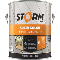 Storm 41891-1 1gal Solid Color Acrylic Stain & Sealer Light Base 100 VOC-1PK