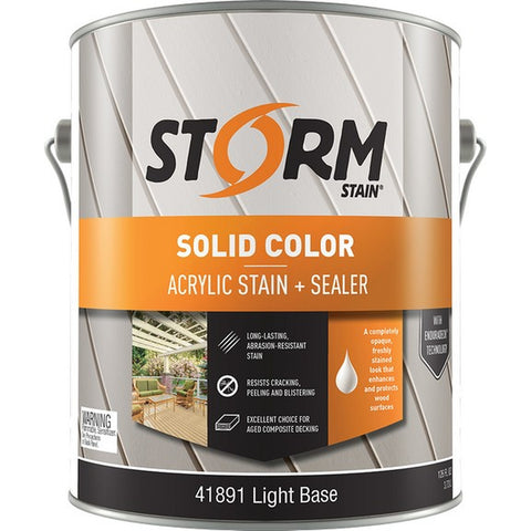 Storm 41891-1 1gal Solid Color Acrylic Stain & Sealer Light Base 100 VOC-1PK