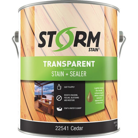 Storm 22541-1 1gal Transparent Stain & Sealer Dual Dispersion Cedar 100 VOC-1PK LANC-366085