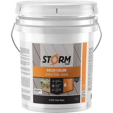 Storm 41895-5 5gal Solid Color Acrylic Stain & Sealer Clear Base 100 VOC-1PK