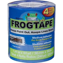 Shurtape 105569 36mm x 55m (1.41 x 60yd) Blue FrogTape Pro Grade Painter's Tape 4pk LANC-368507